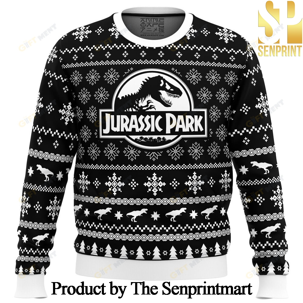 Skeleton Christmas Jurassic Park Knitting Pattern Ugly Christmas Sweater SEN0330