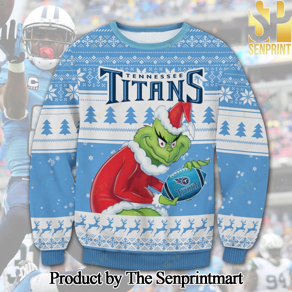 Tennessee Titans Grinch Knitting Pattern 3D Print Ugly Sweater SEN0722