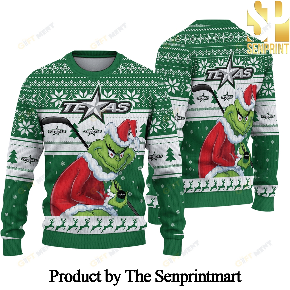 Texas Stars Grinch Knitting Pattern 3D Print Ugly Sweater SEN0701