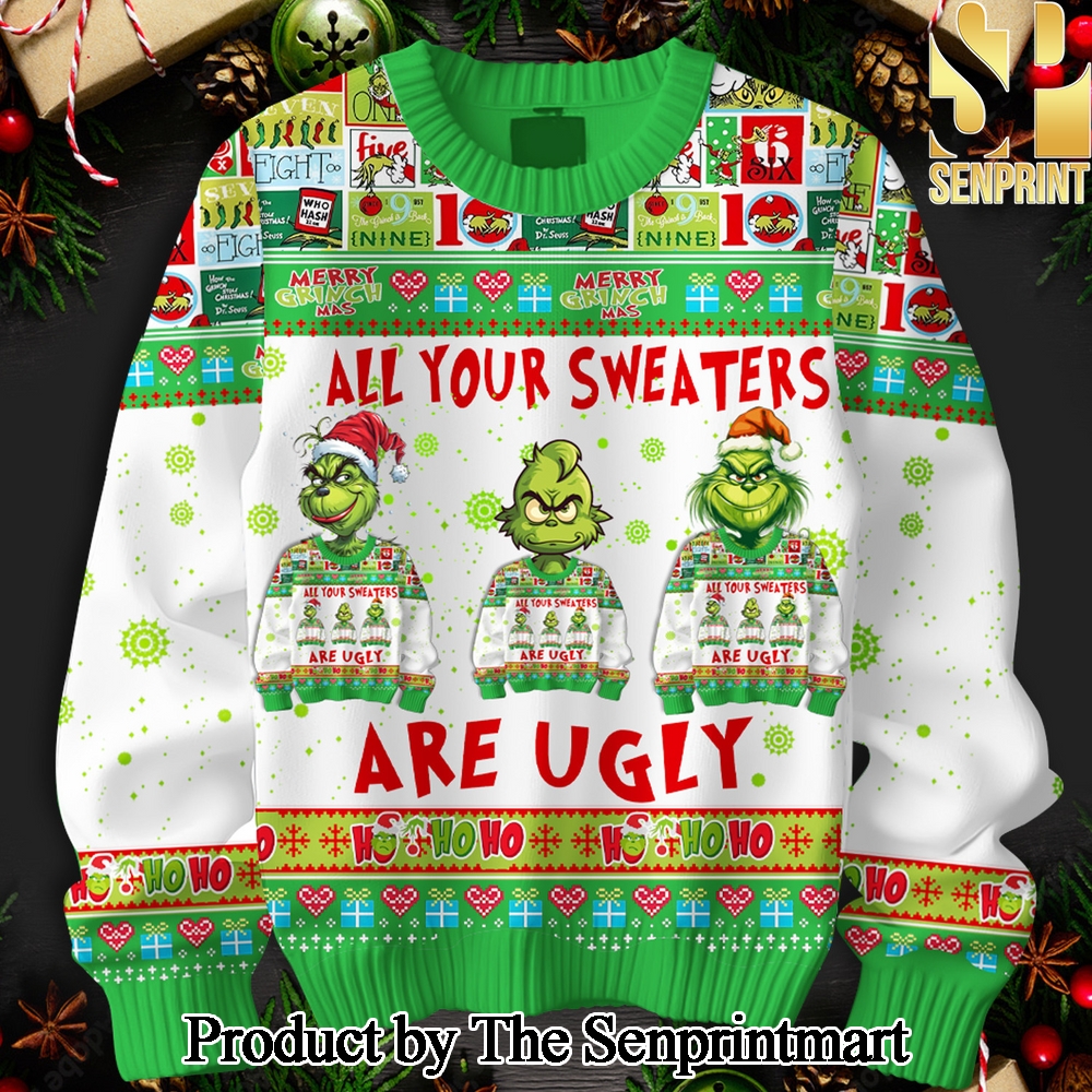 The Grinch For Christmas Gifts Knitting Pattern Sweater SEN0153