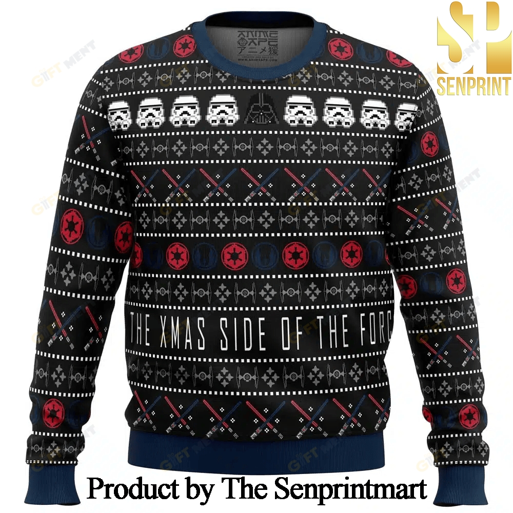 The Xmas Side Of The Force Star Wars For Christmas Gifts 3D Printed Ugly Christmas Sweater SEN0194