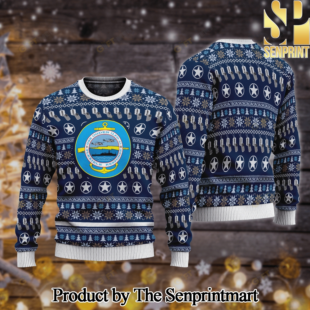 USS OGDEN LPD 5 Woolen Christmas Sweater SEN0524