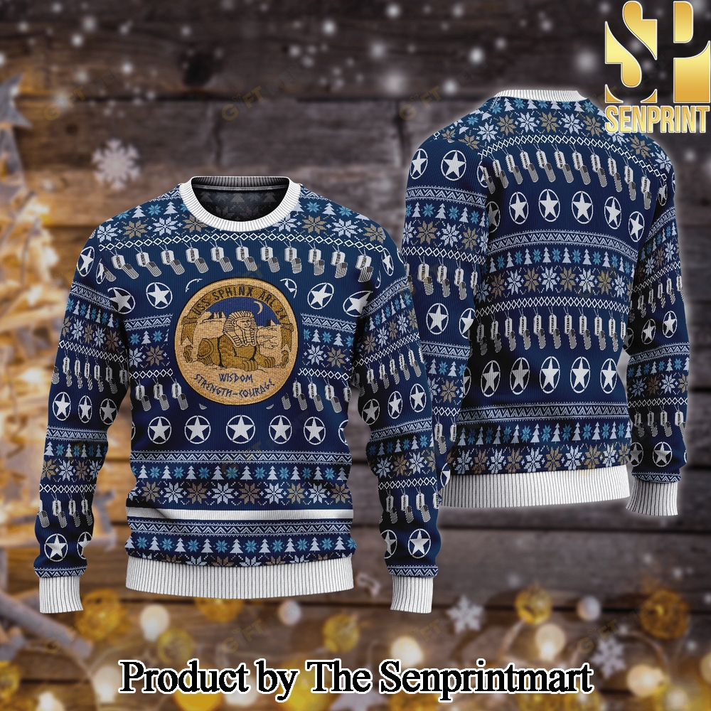 USS Sphinx ARL 24 Knitting Pattern Ugly Christmas Sweater SEN0540