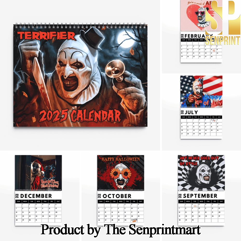 Terrifier Gift Ideas Full Print Wall Hanging Calendar SEN0623