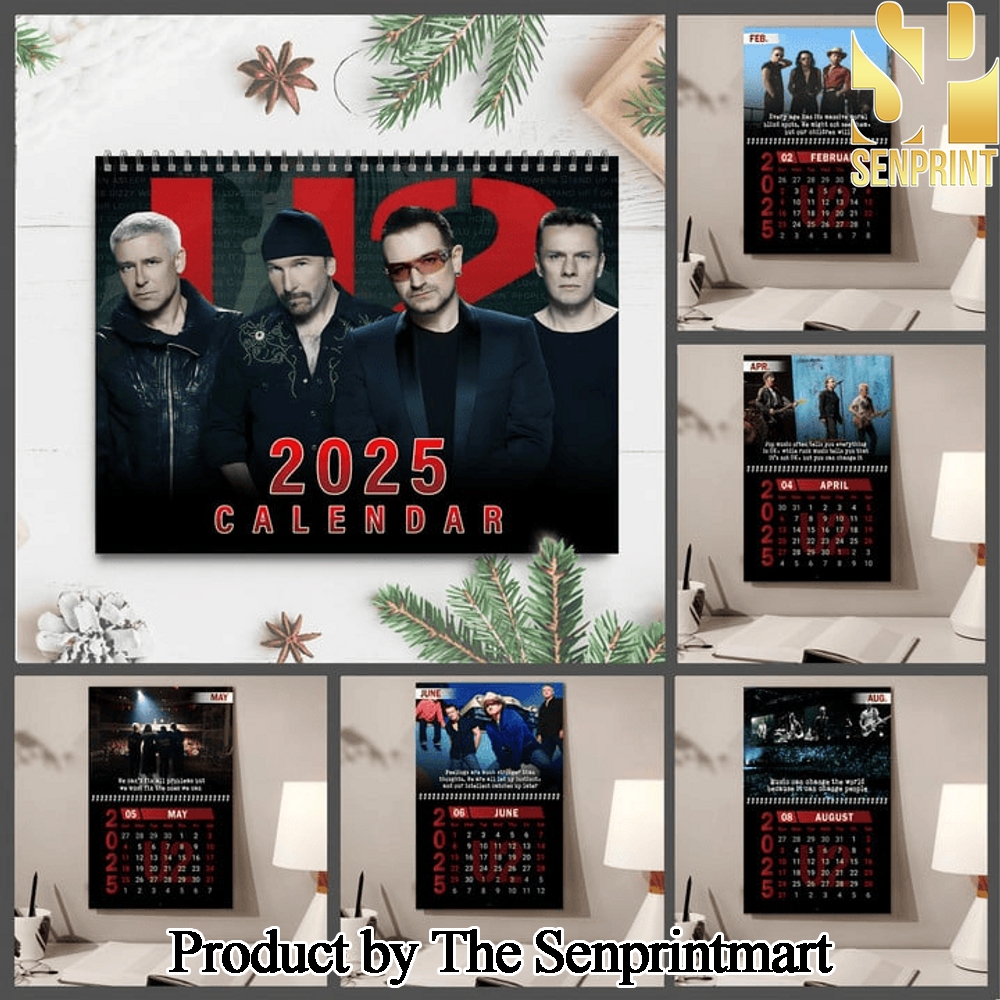 U2 Band Gift Ideas All Over Printed Wall Hanging Calendar SEN0627