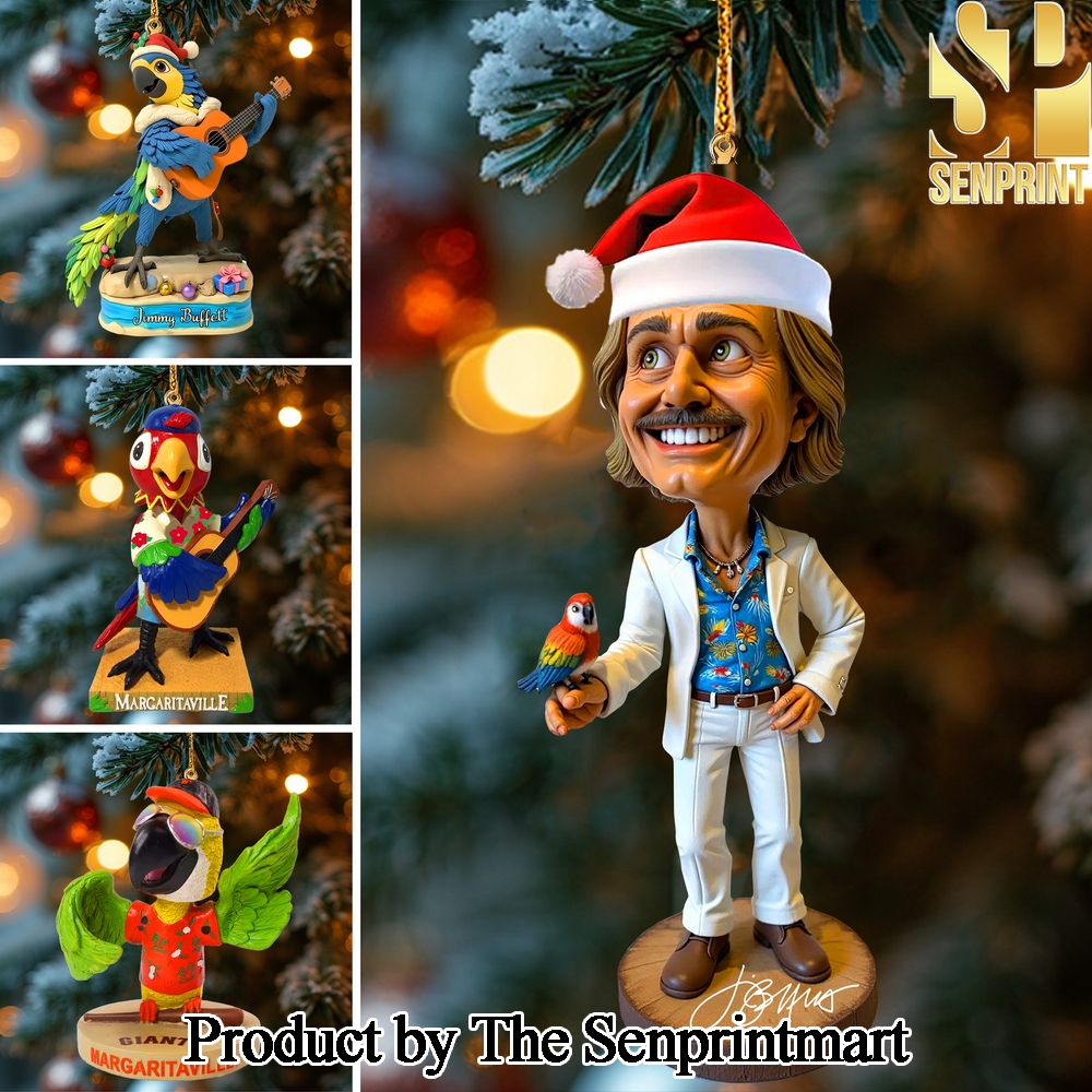 Jimmy Buffett Gift Ideas All Over Print Christmas Figurine Ornaments SEN0926