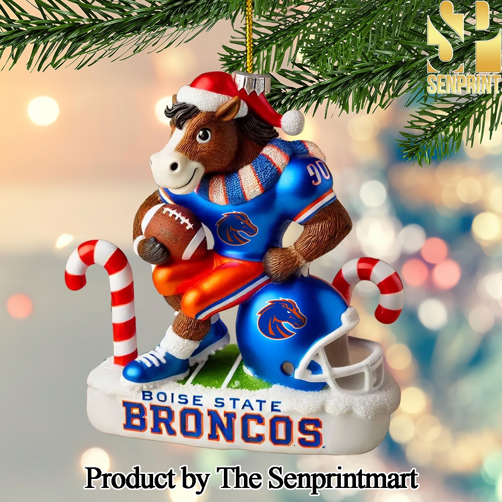 Boise State Broncos Gift Ideas All Over Print Christmas Figurine Ornaments SEN1142