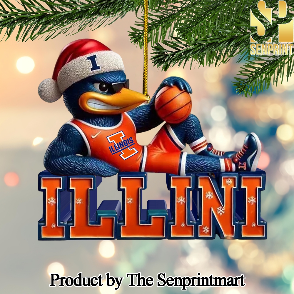 Illinois Fighting Illini For Fans All Over Print Christmas Figurine Ornaments SEN1215