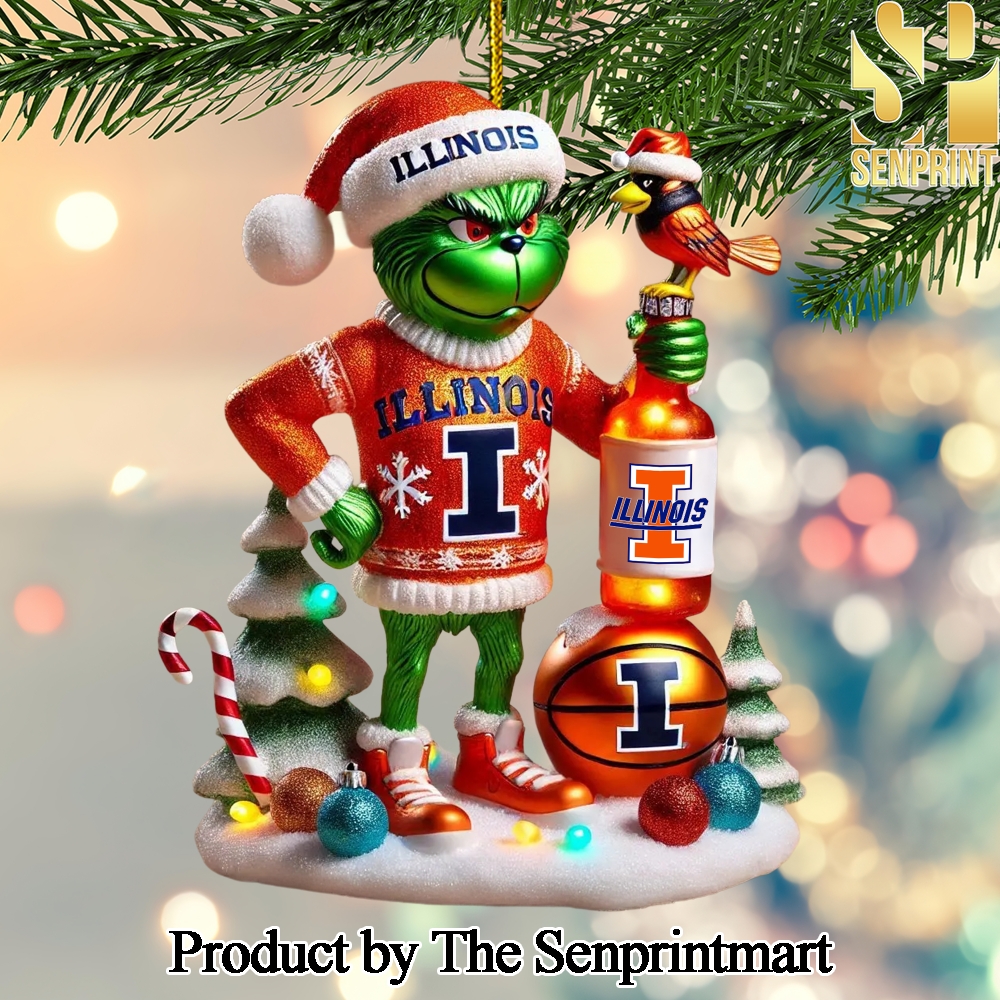 Illinois Fighting Illini For Fans All Over Printed Christmas Figurine Ornaments SEN1217