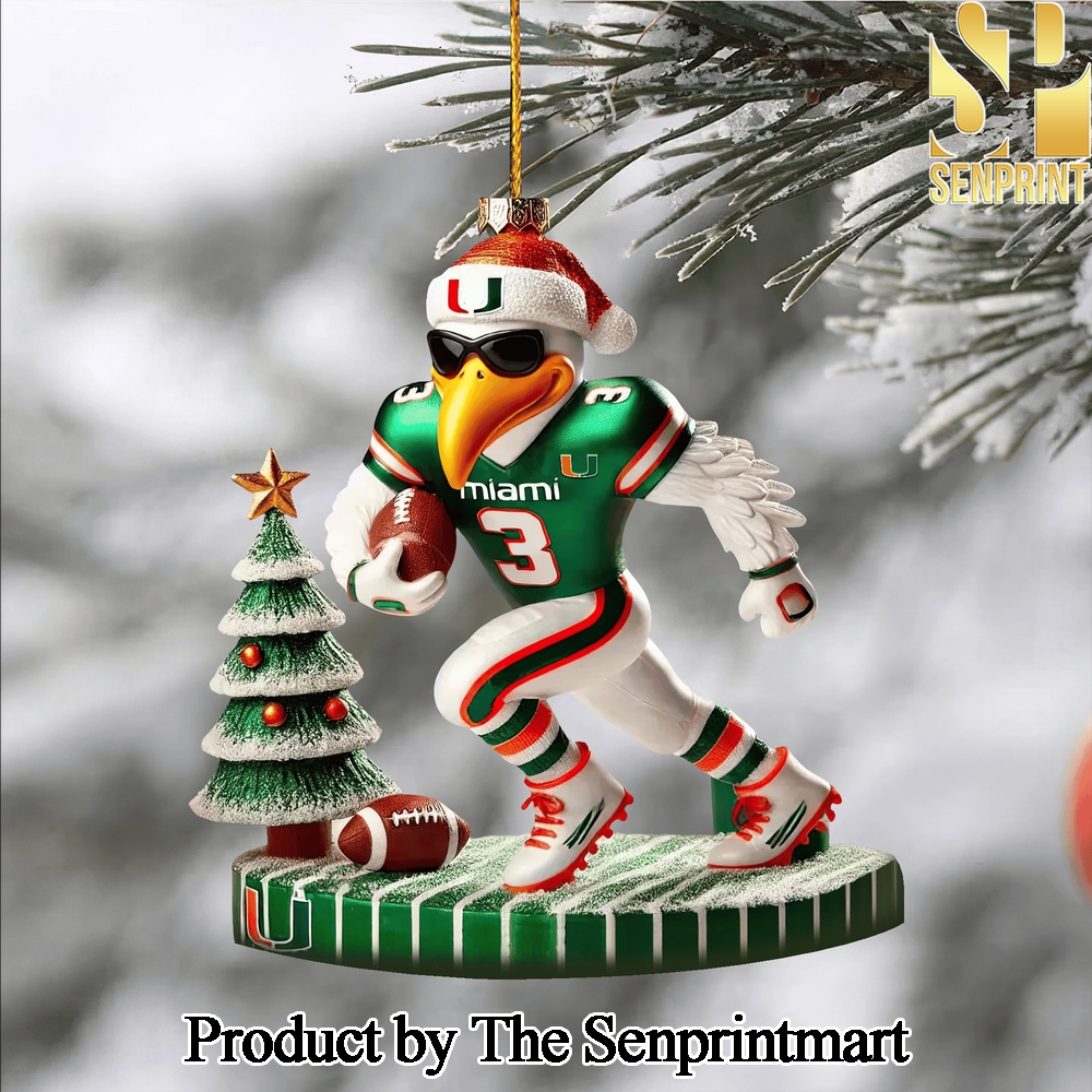 Miami Hurricanes For Fan All Over Printed Christmas Figurine Ornaments SEN1120