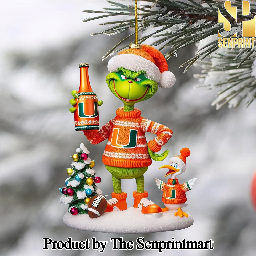 Miami Hurricanes For Fans All Over Printed Christmas Figurine Ornaments SEN1121