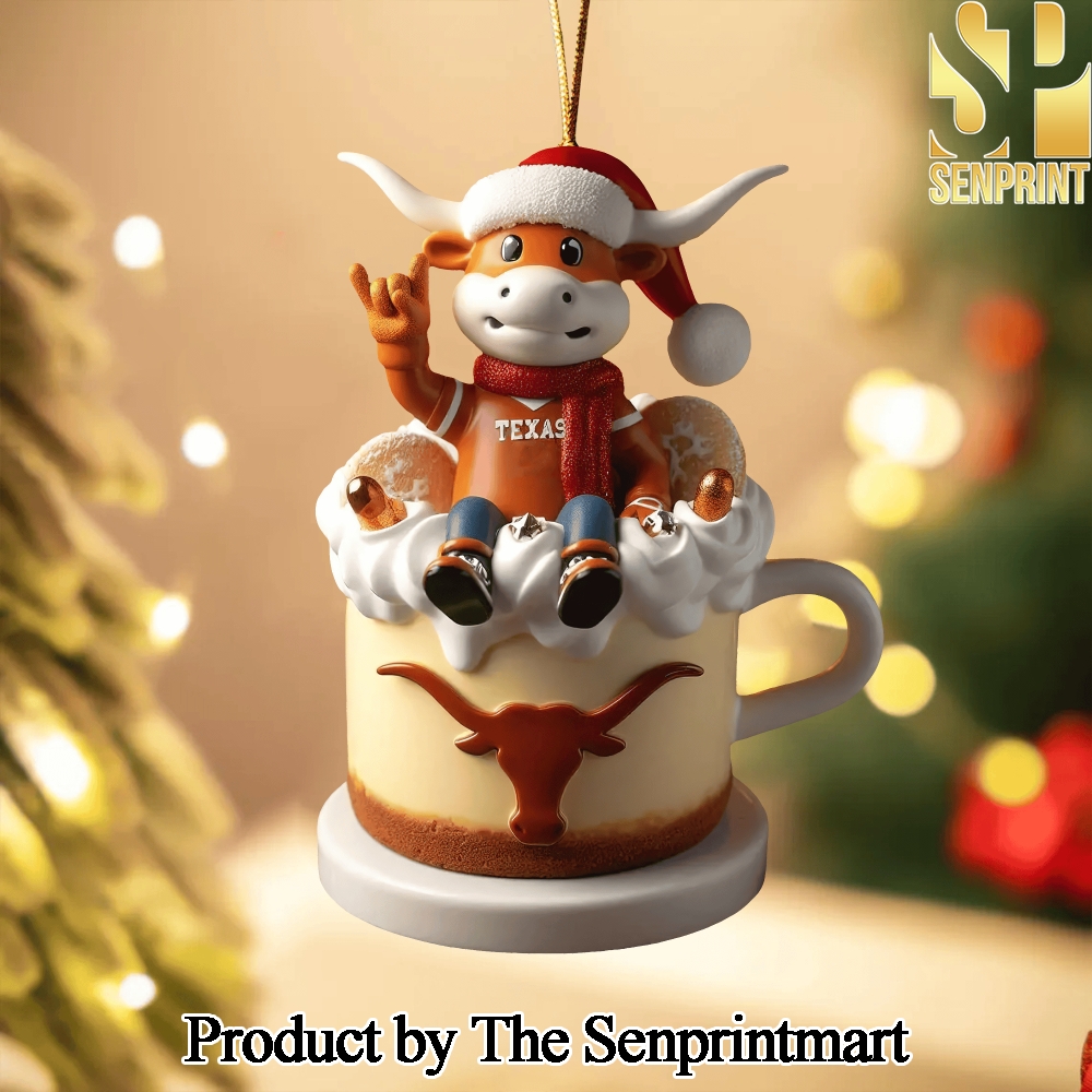 Texas Longhorns For Fans All Over Printed Christmas Figurine Ornaments SEN1409