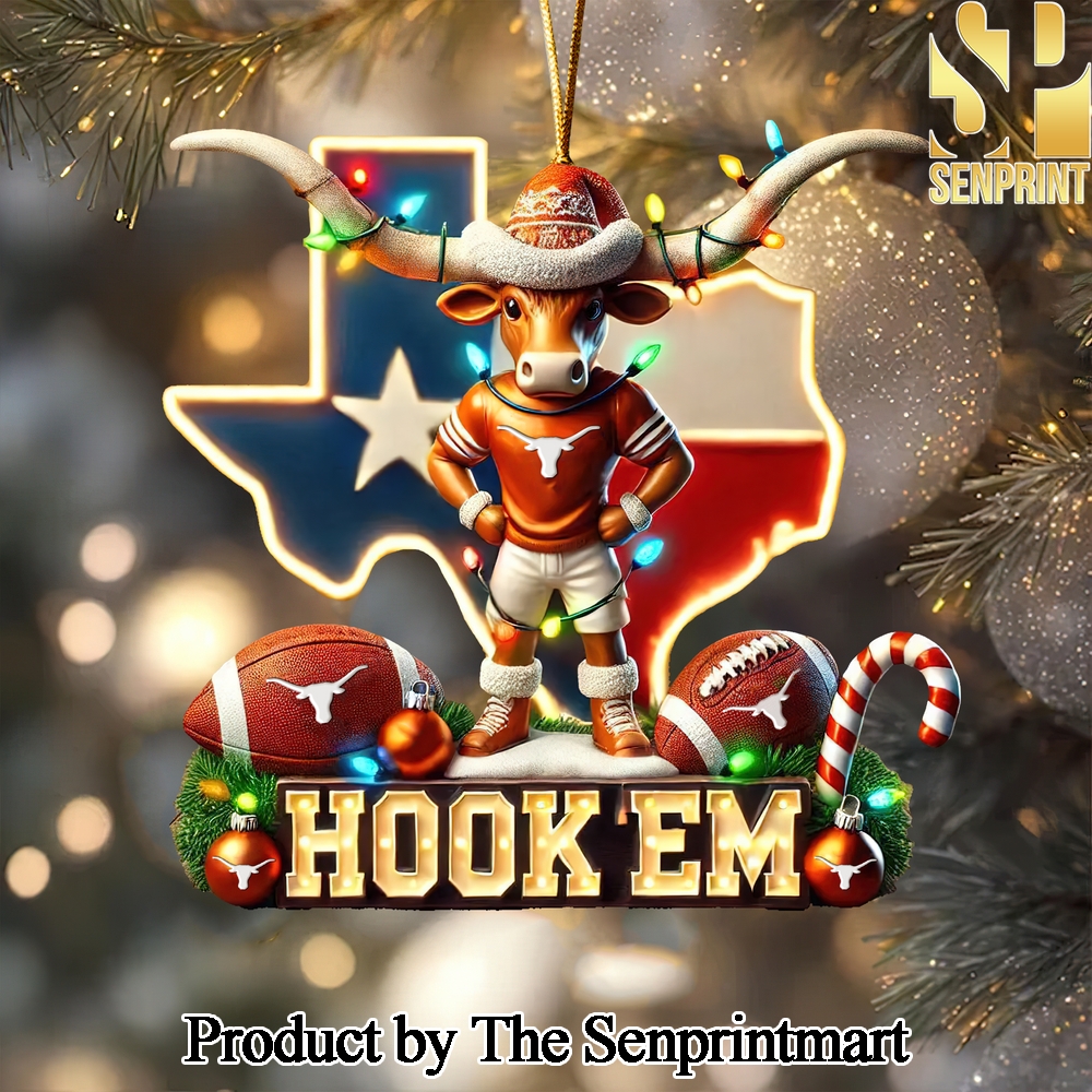 Texas Longhorns Gift Ideas Full Print Christmas Figurine Ornaments SEN1155