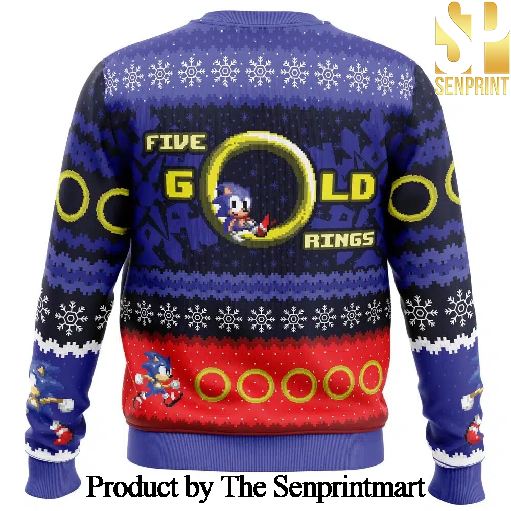 5 Gold Rings Sonic the Hedgehog Woolen Christmas Sweater SEN1312