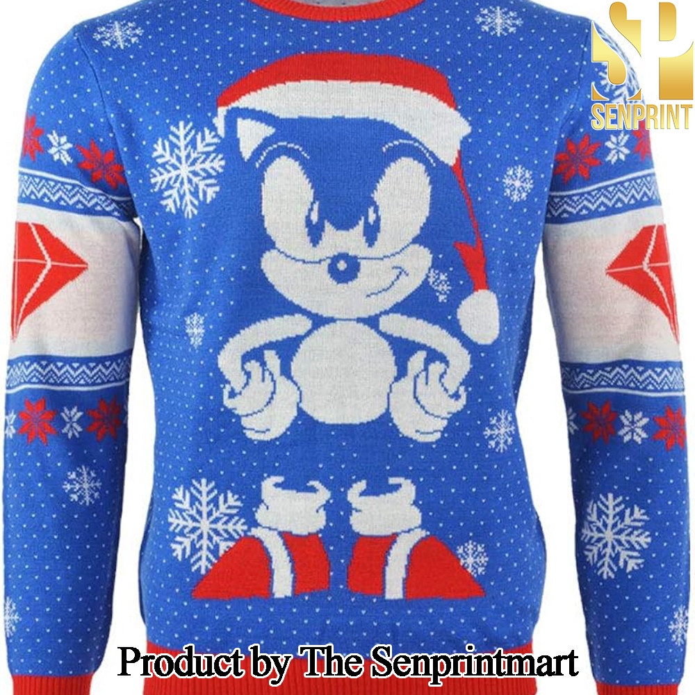 Official Sonic The Hedgehog Sonic Gem For Christmas Gifts Christmas Ugly Wool Knitted Sweater SEN1314