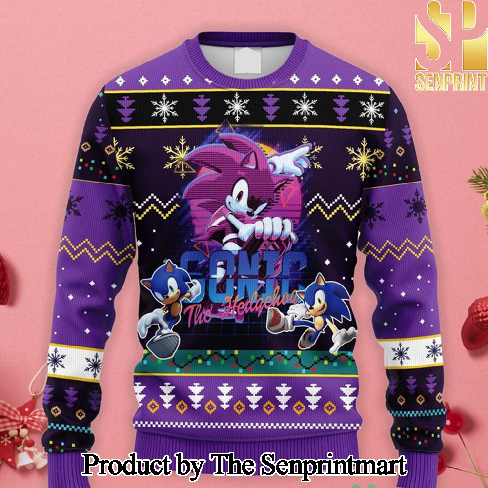 Sonic The Hedgehog For Christmas Gifts Knitting Pattern Sweater SEN1317