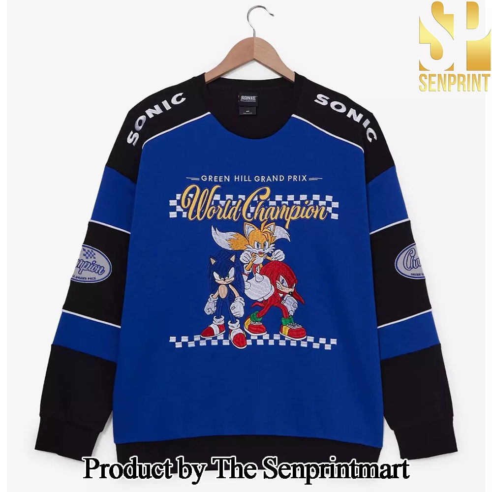 Sonic the Hedgehog World Champion Racing For Christmas Gifts Ugly Christmas Holiday Sweater SEN1324