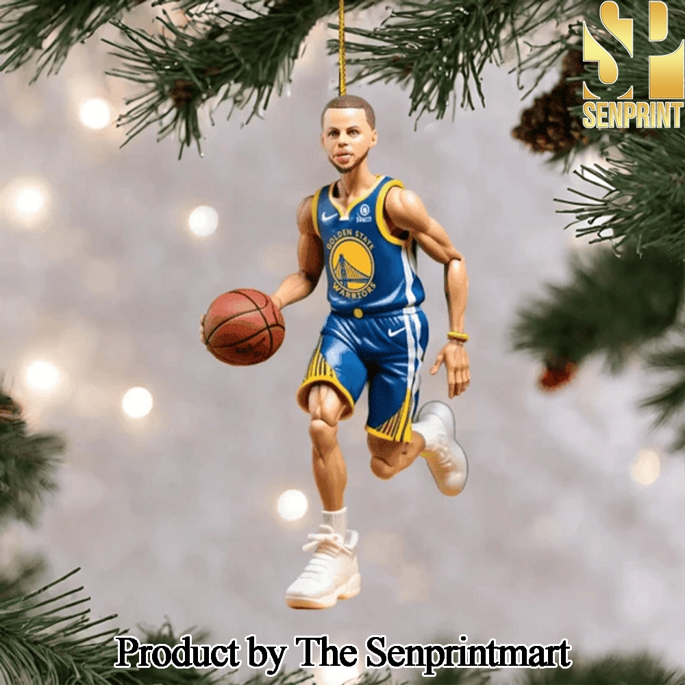 Golden State Warriors Gift Ideas All Over Printed Christmas Figurine Ornaments SEN1351