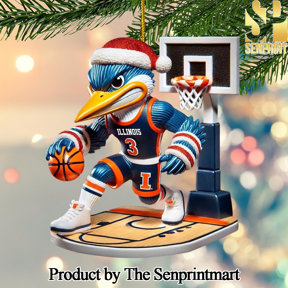 Illinois Fighting Illini Gift Ideas Full Printing Christmas Figurine Ornaments SEN1218