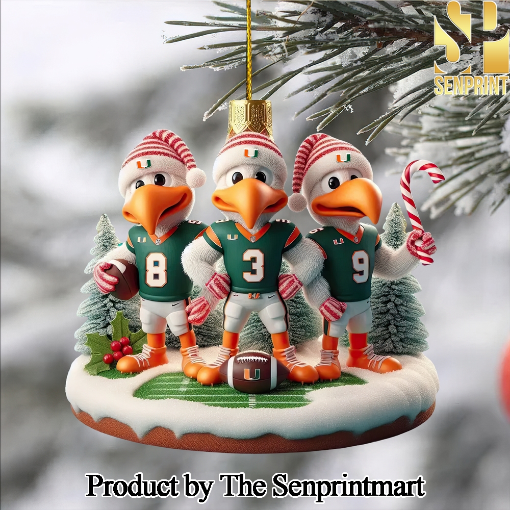 Miami Hurricanes For Fans All Over Print Christmas Figurine Ornaments SEN1119