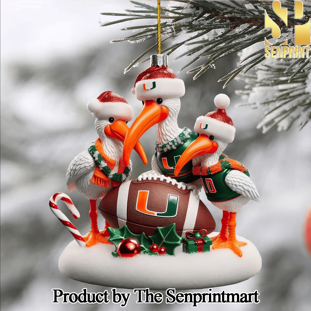 Miami Hurricanes Gift Ideas Full Printing Christmas Figurine Ornaments SEN1122