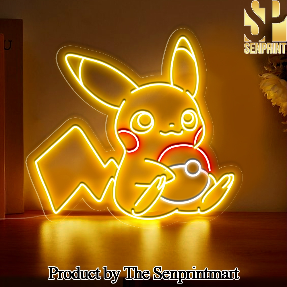 Pikachu Pokemon Wall Art Decor Neon Led Sign SEN1733