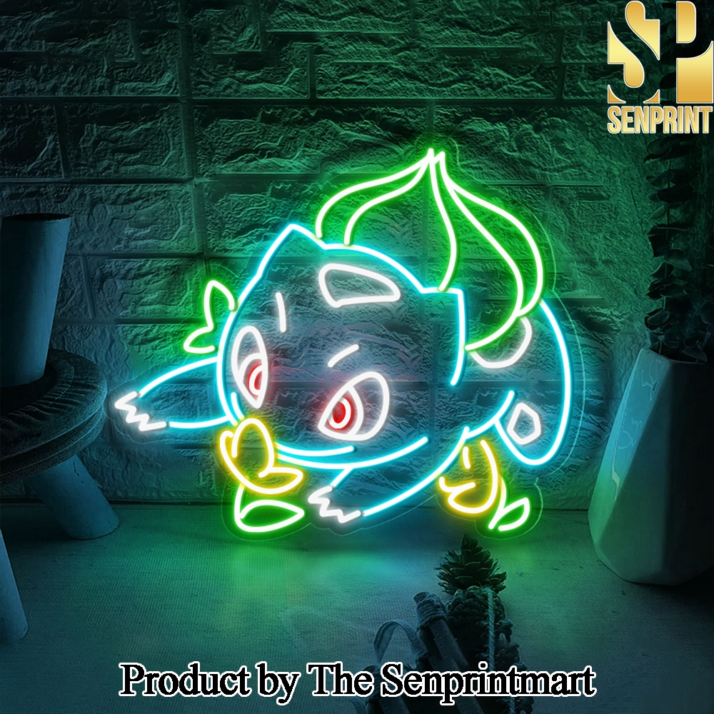 Bulbasaur Flower Wall Art Decor Neon Led Sign SEN1742