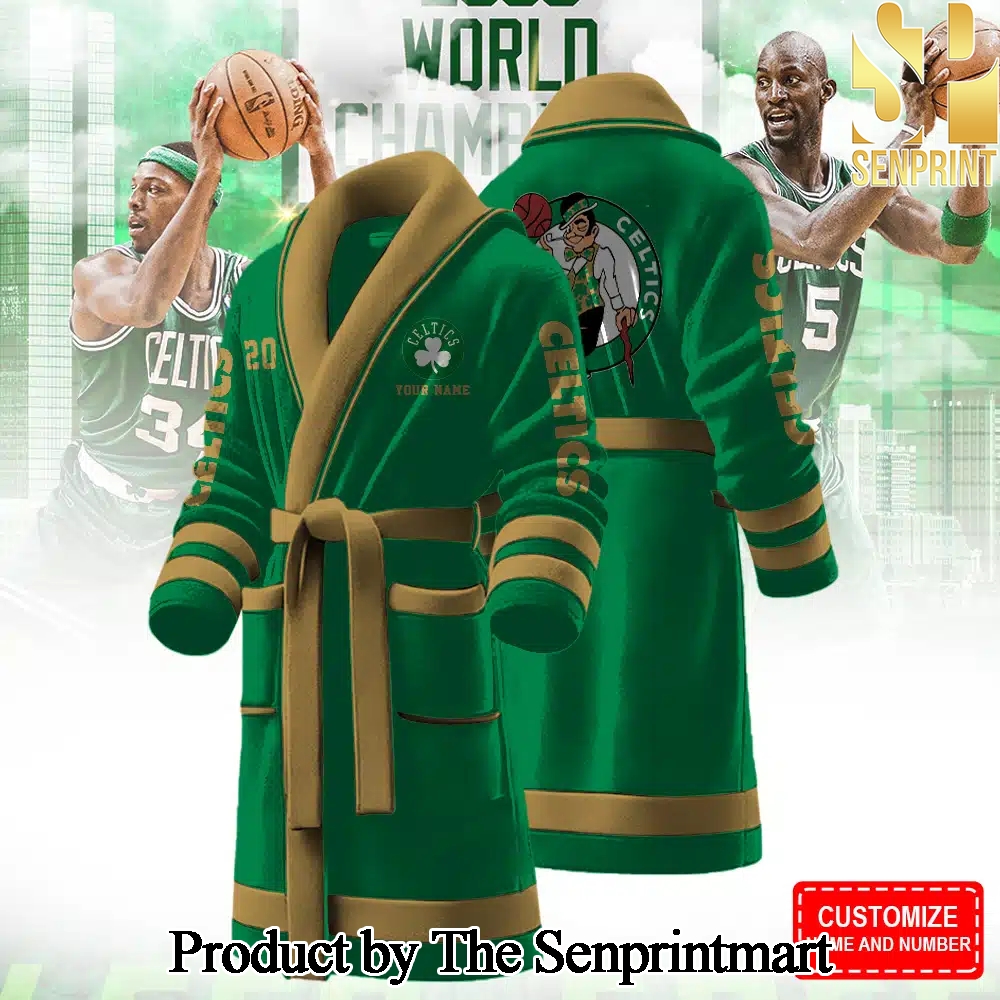 Boston Celtics All Over Print Classic Bathrobe SEN2213