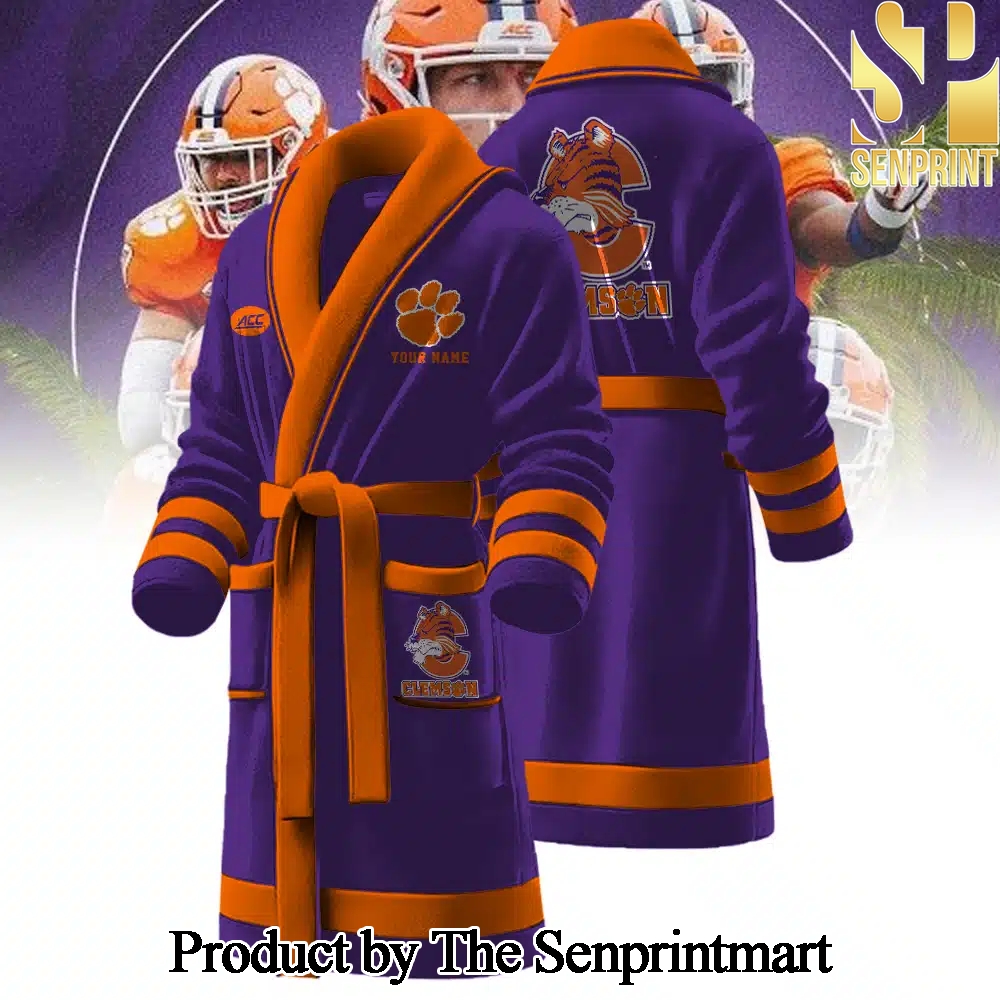 Clemson Tigers Casual Full Printed Bathrobe SEN2249