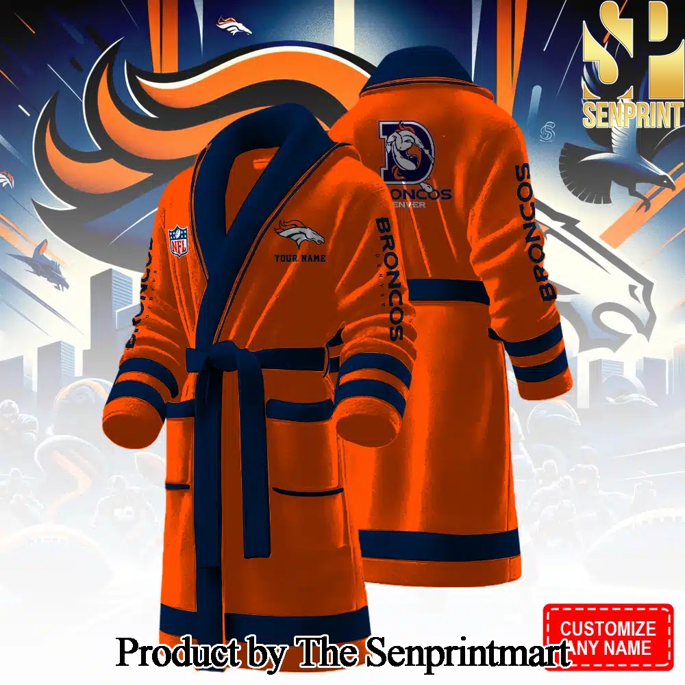 Denver Broncos For Sport Fan All Over Printed Bathrobe