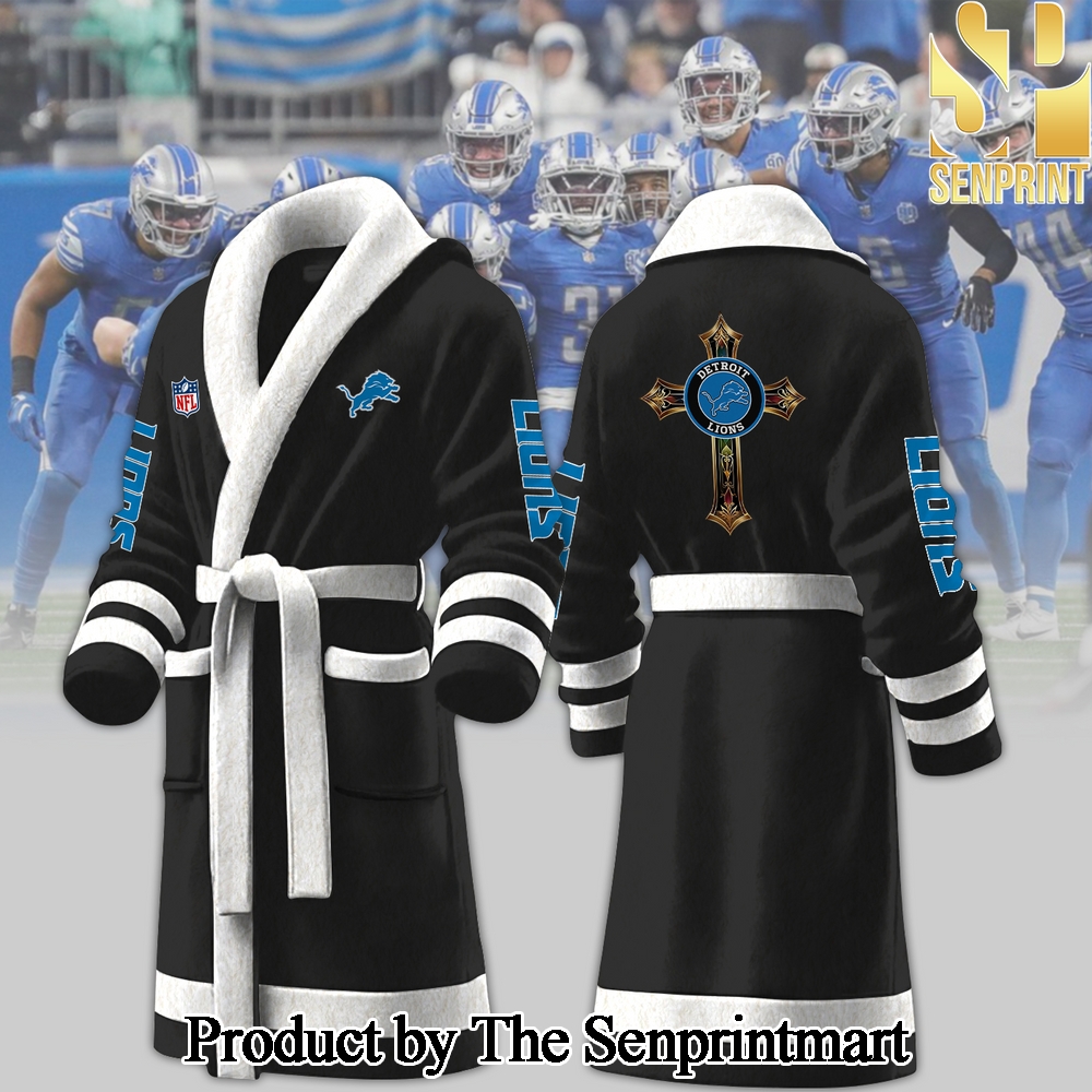 Detroit Lions Casual All Over Printed Bathrobe SEN2246