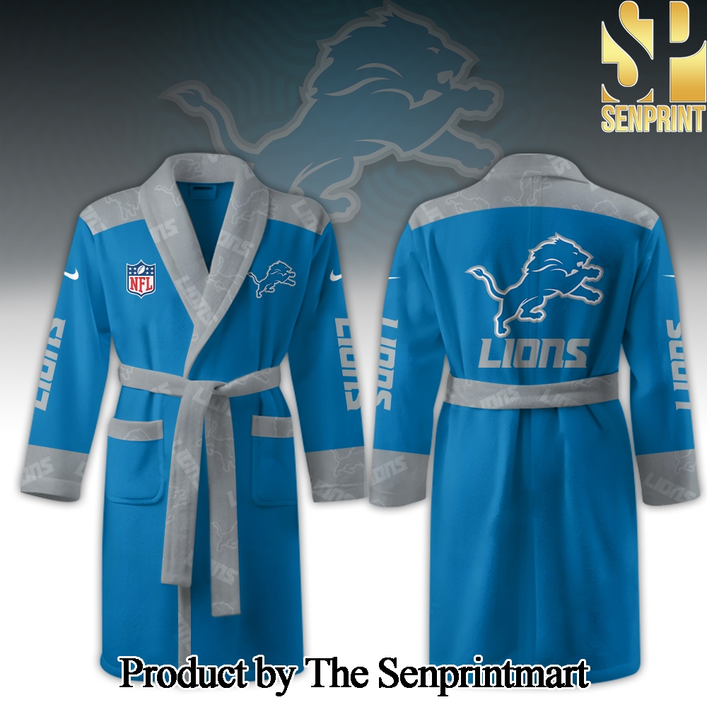 Detroit Lions Pattern Full Print Bathrobe SEN2311