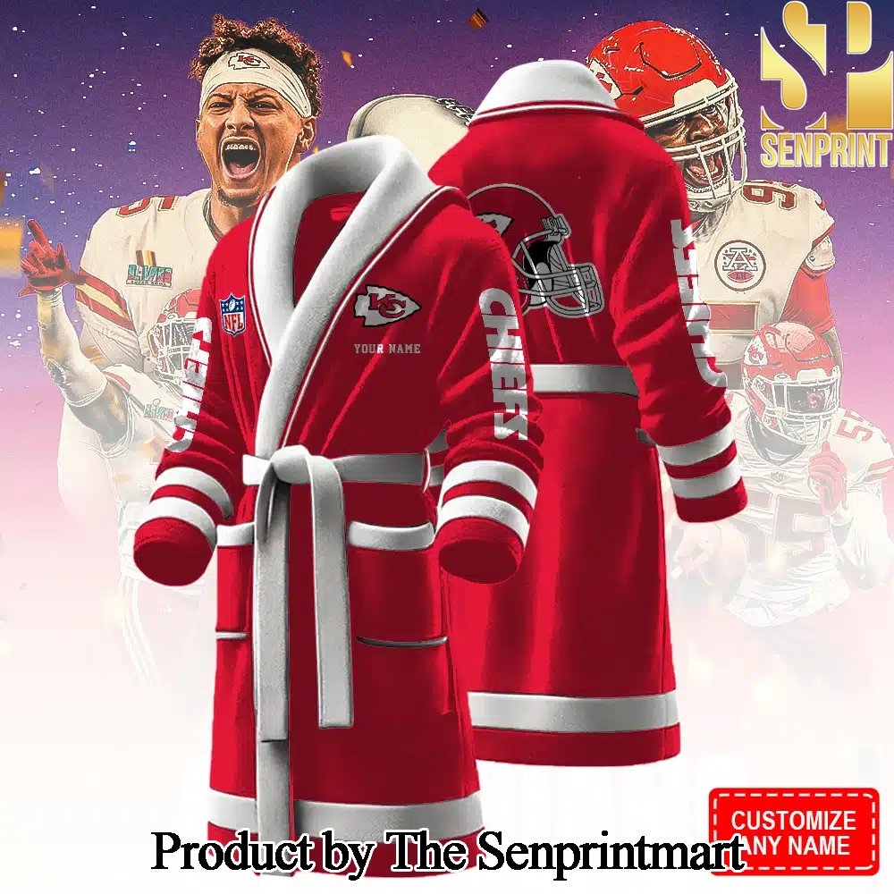 Kansas City Chiefs For Sport Fan All Over Printed Bathrobe