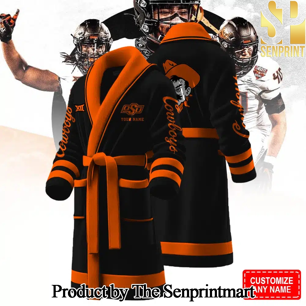 Oklahoma State Cowboys For Sport Fans All Over Printed Bathrobe