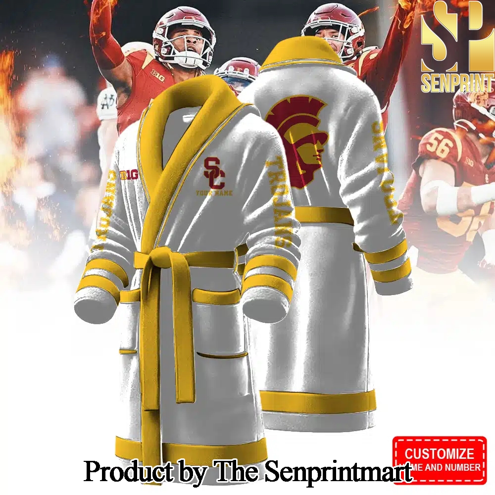 USC Trojans Pattern All Over Printed Bathrobe