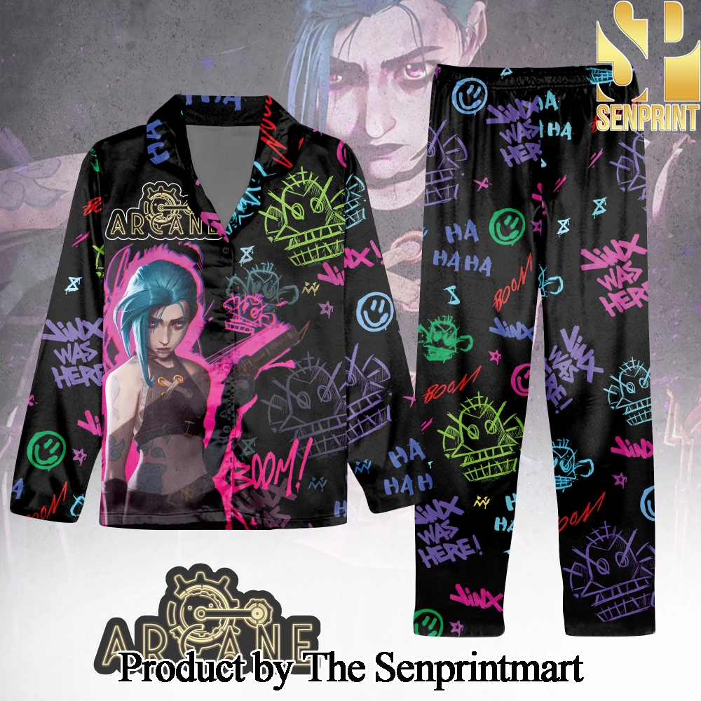 Arcane Jinx Was Here Gift Ideas Full Printed Pajamas Sets SEN2416