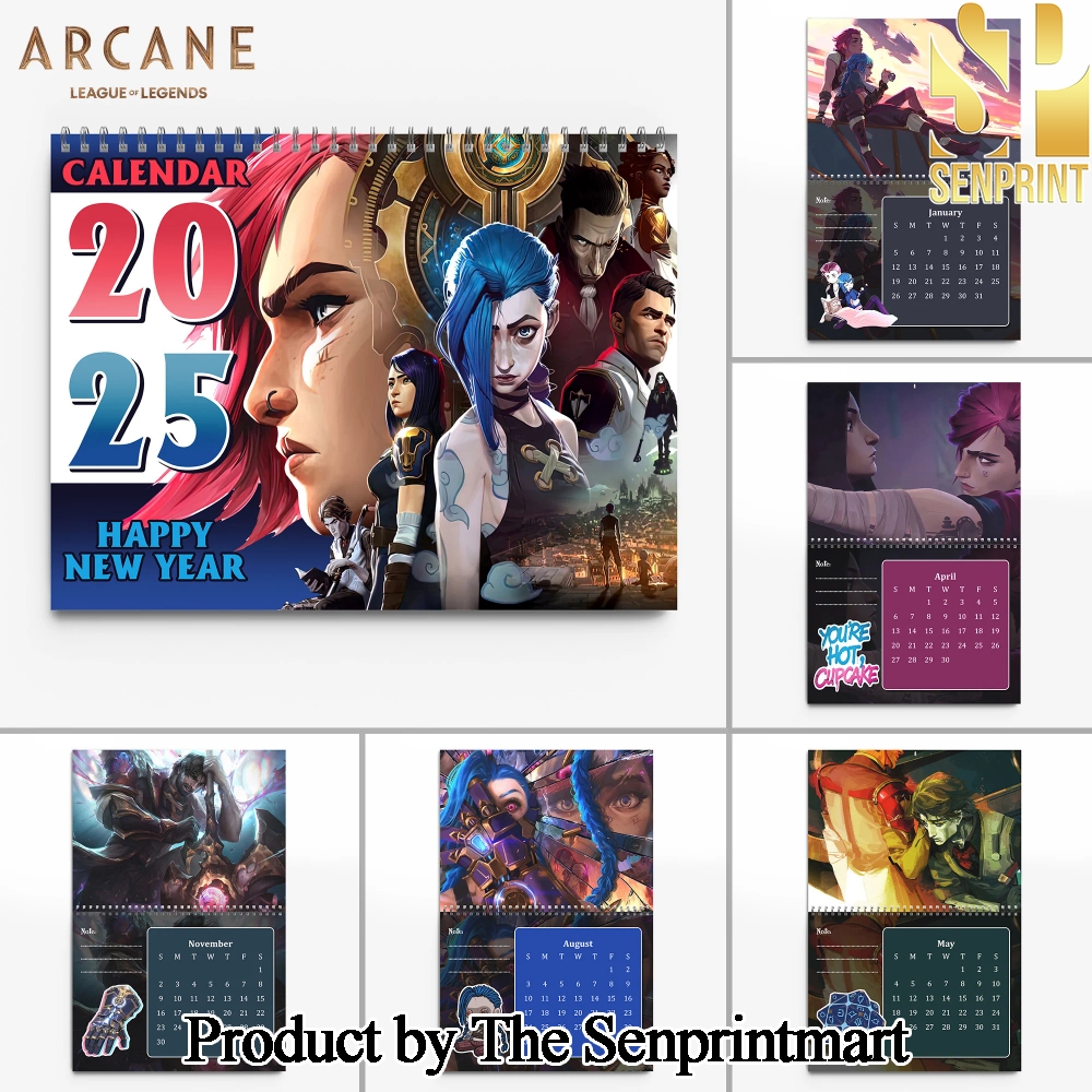 Arcane League of Legends Gift Ideas 3D 2025 Wall Hanging Calendars SEN2449