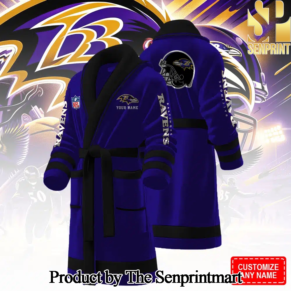 Baltimore Ravens For Sport Fan All Over Printed Bathrobe