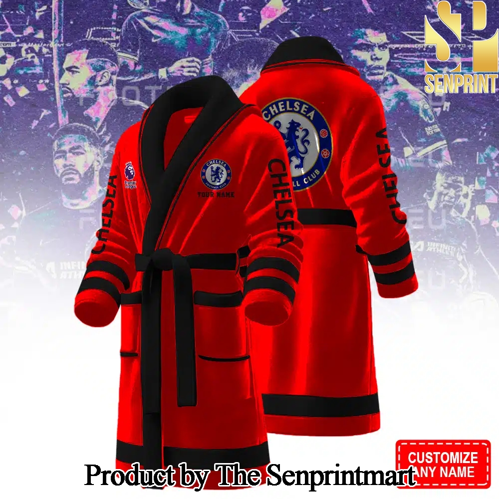 Chelsea Football Club For Fans All Over Printed Bathrobe