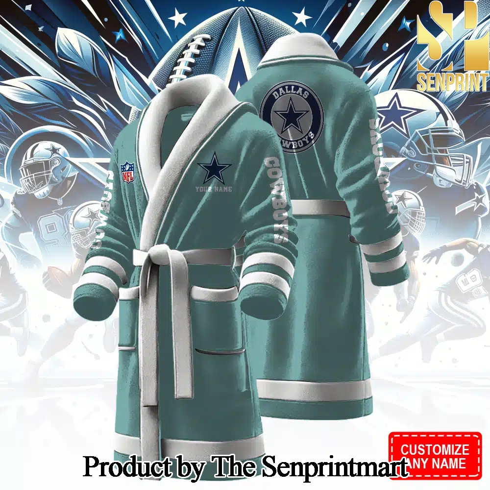 Dallas Cowboys For Sport Fan All Over Printed Bathrobe