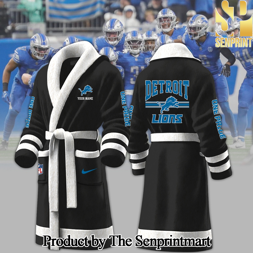 Detroit Lions Casual Full Print Bathrobe SEN2248