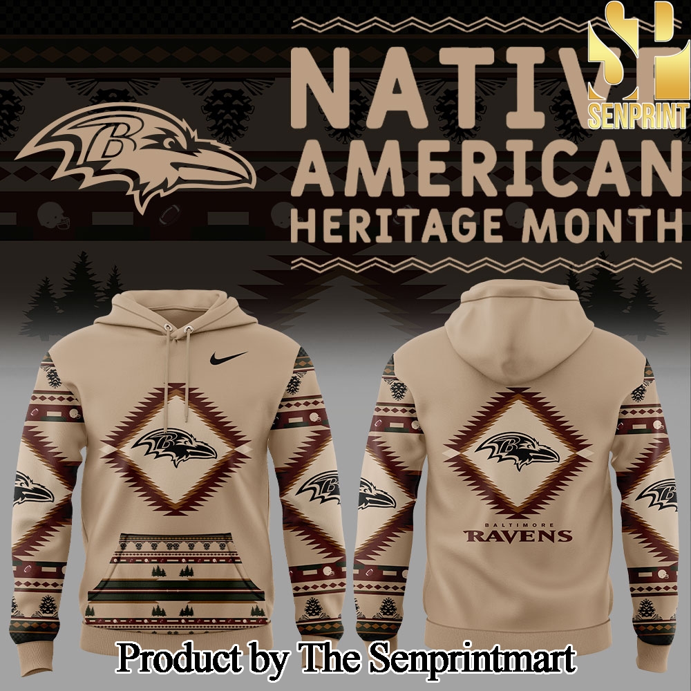 Baltimore Ravens Native American Heritage For Sport Fans 3D Hoodie Set SEN2713