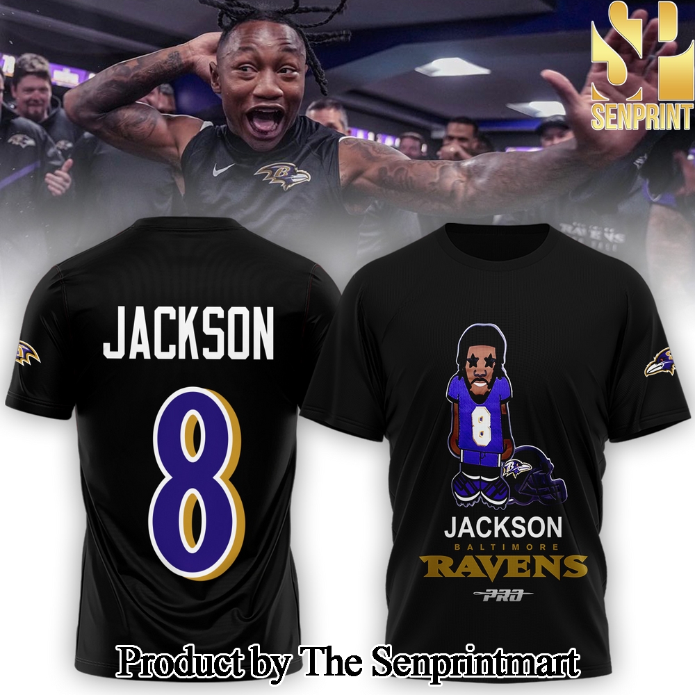 Baltimore Ravens Lamar Jackson For Fans All Over Printed T-Shirt Set SEN2724