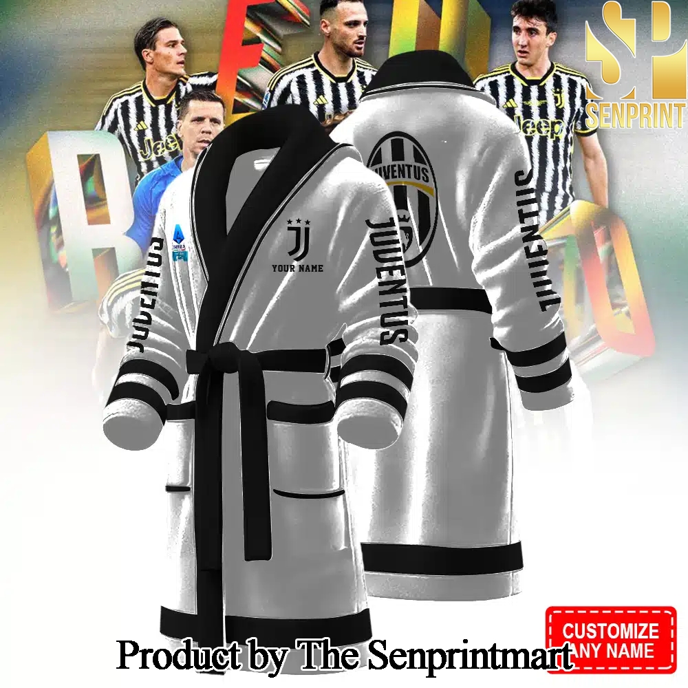 Juventus Football Club For Fans All Over Printed Bathrobe