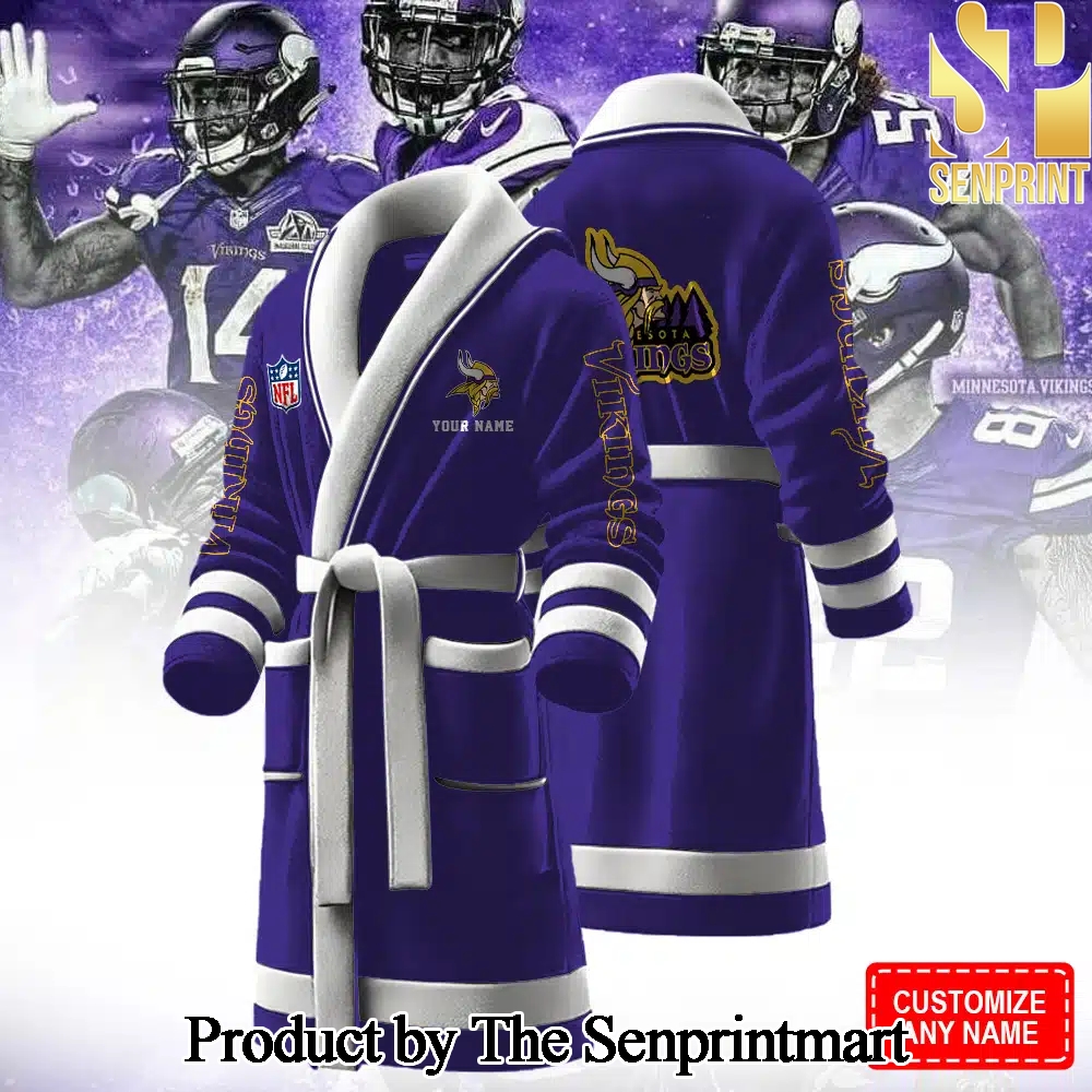 Minnesota Vikings For Sport Fan All Over Printed Bathrobe