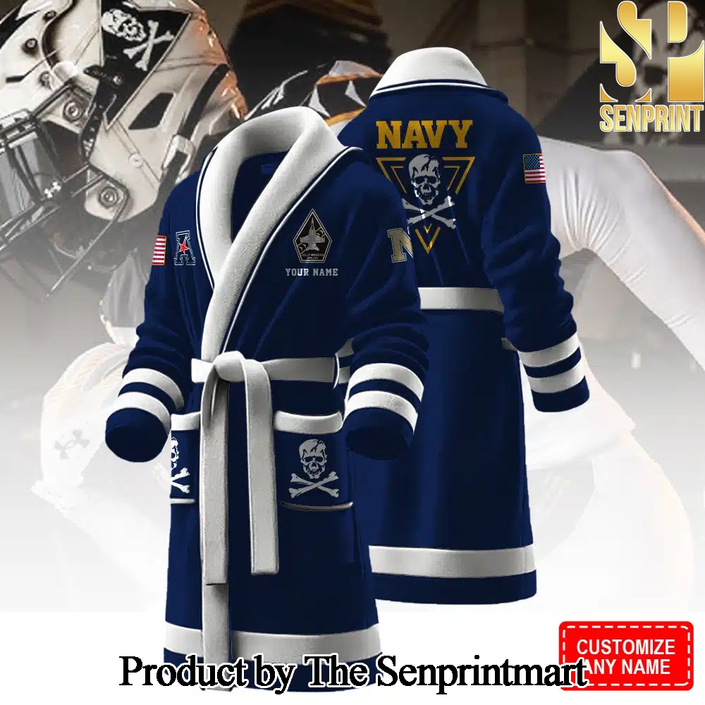 Navy Midshipmen Full Printing Bathrobe