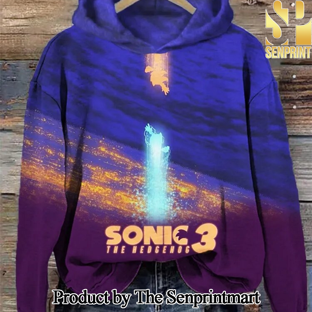 Anime Hedgehog Movie Inspired Print Cozy Hoodie SEN2993