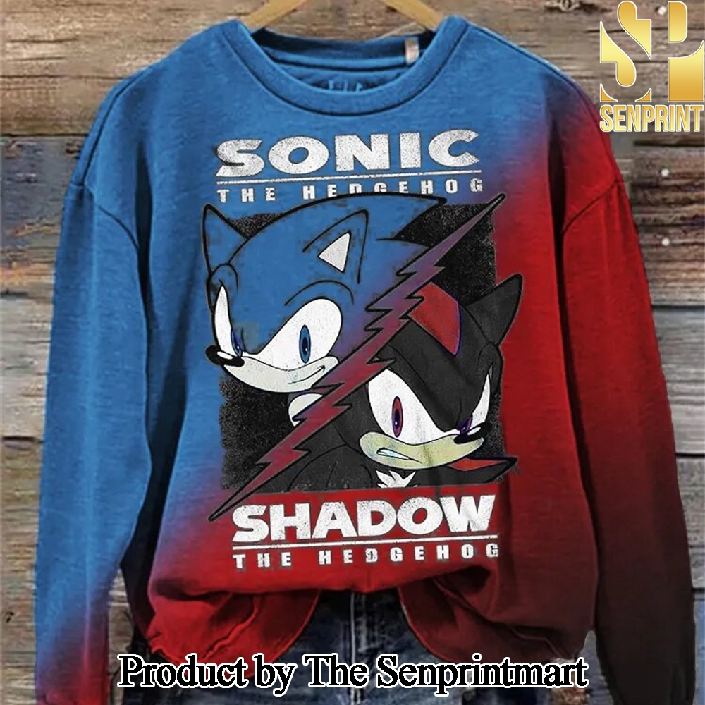 Hedgehog Movie Inspired Contrast Gradient Sweatshirt SEN2924