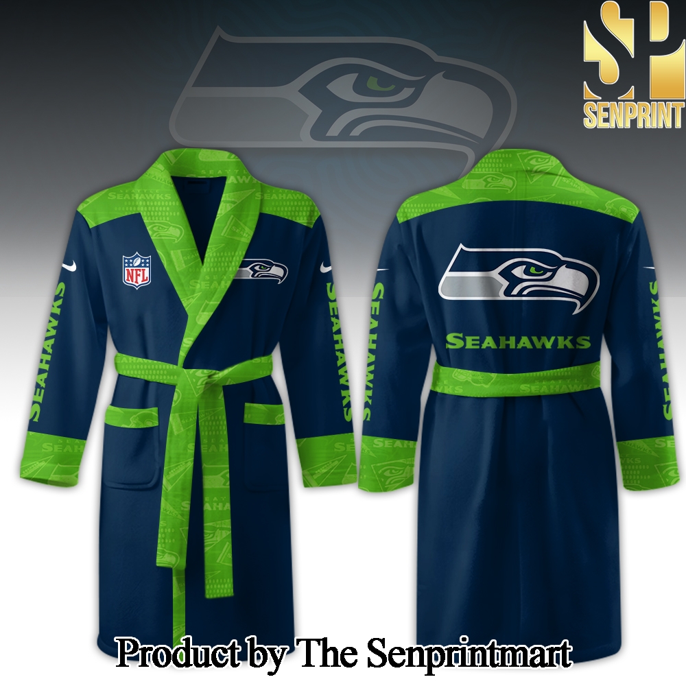 Seattle Seahawks Pattern All Over Printed Bathrobe SEN2315