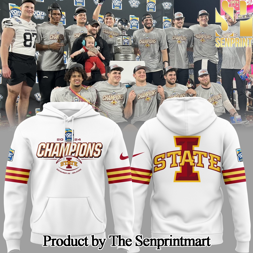 2024 Pop Tarts Bowl Champions Iowa State Football Hoodie SEN0404